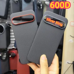 Ultra-Thin Carbon Fiber Magnetic Case with Metal Ring and Magsafe Compatibility for Pixel 9 Pro XL (600D Silver Ring)