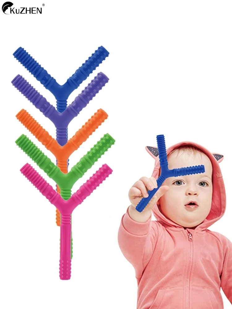 Teeth Massager Kid Chewing Tube Speech Therapy Teeth Massager Children Talk Tools for Autism Sensory Speak Oral Muscle Rehabilitation Training