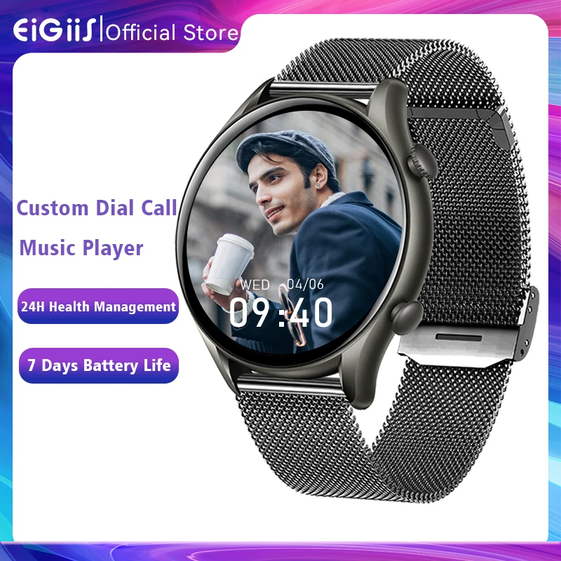 

EIGIIS Smart Watch Men 1.32'' Full Touch Custom Dial Call Watches Women GTR 3 Heart Rate Waterproof Smartwatch For Xiaomi Huawei