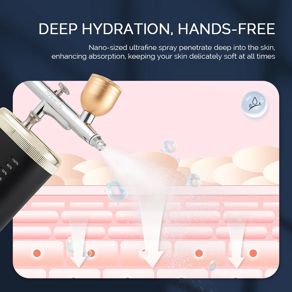 Foreverlily 3 Levels Pressure Portable Airbrush For Nail Art Paint Makeup Tattoo Cake Painting Spray Gun Face Hydration Sprayer 3
