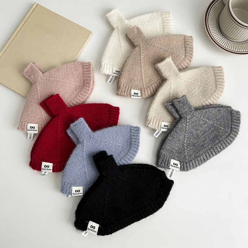 Creative Shell Shape Knitted Half Finger Gloves For Women Men Autumn Winter Warm Touch Screen Fingerless Gloves Wrist Mittens