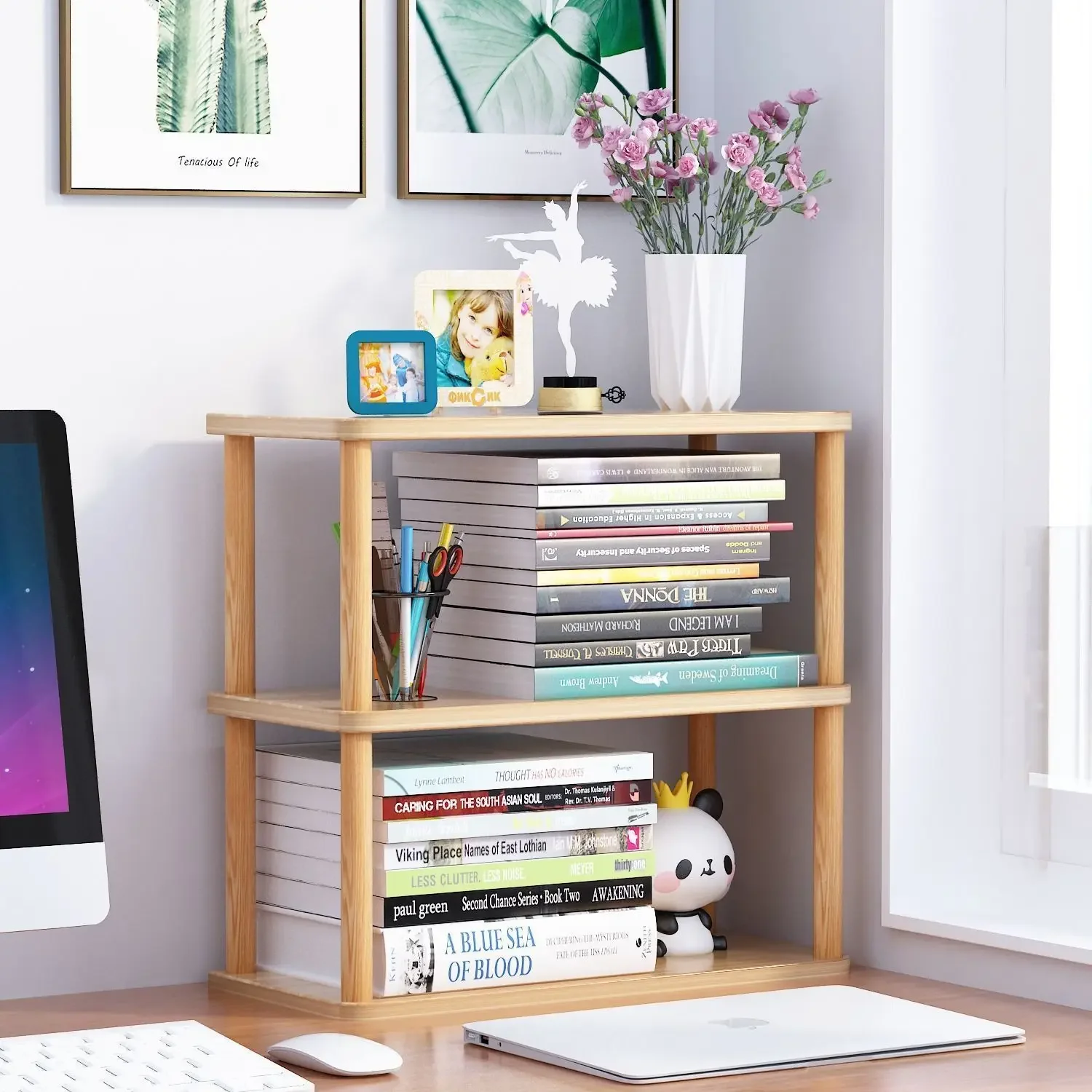 20/30/40cm Desktop Magazines Books Storage Shelves Book Display Stand Holder Desk Organizer DIY