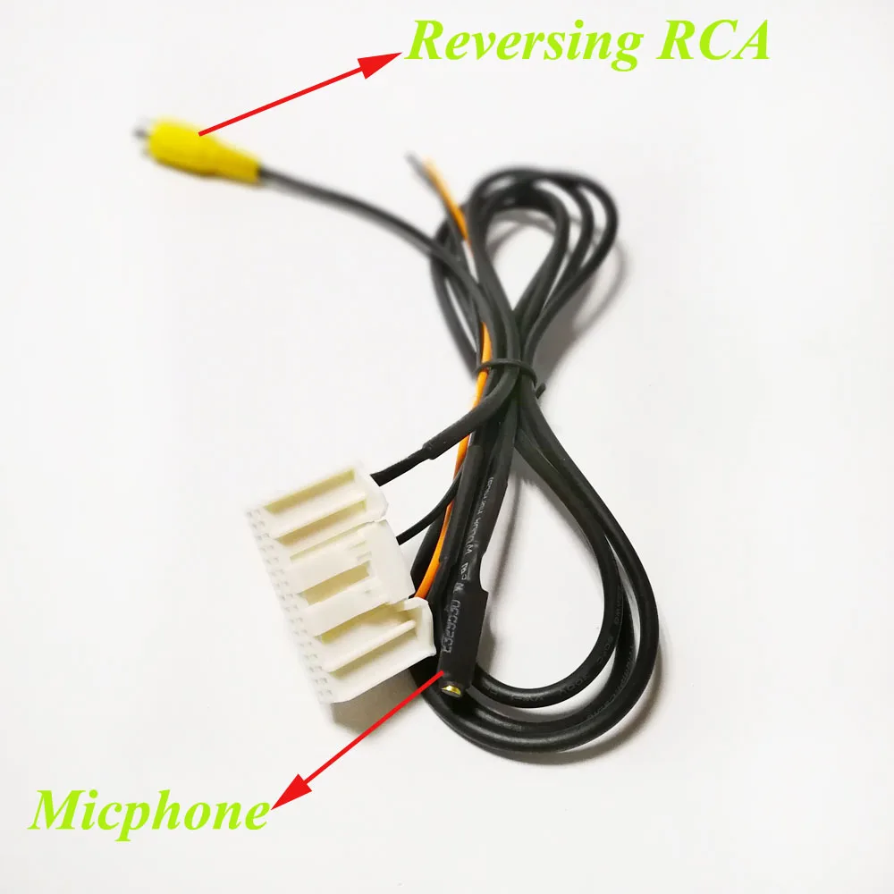 

Biurlink Car DVD CD Changer Reversing RCA Cable Camera Reverse Wire Microphone Handsfree MIC Adapter 32Pin Socket for Nissan
