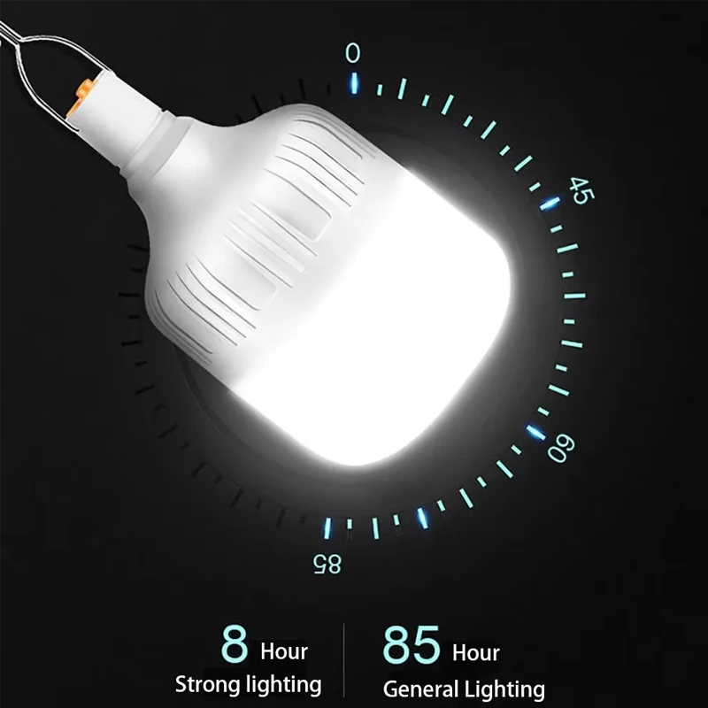 1/5/10Pcs 80W Portable Camping Lamp Emergency Flashlight Brightness Adjustable USB LED Charging Bubble Tent Lighting Bulb Power