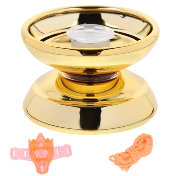 Alloy Yo-Yo for Beginner Blue Fixed Shaft String Toy Smooth Performance Non-responsive Yoyo String Yo-Yo Toy Fun Outdoor 1