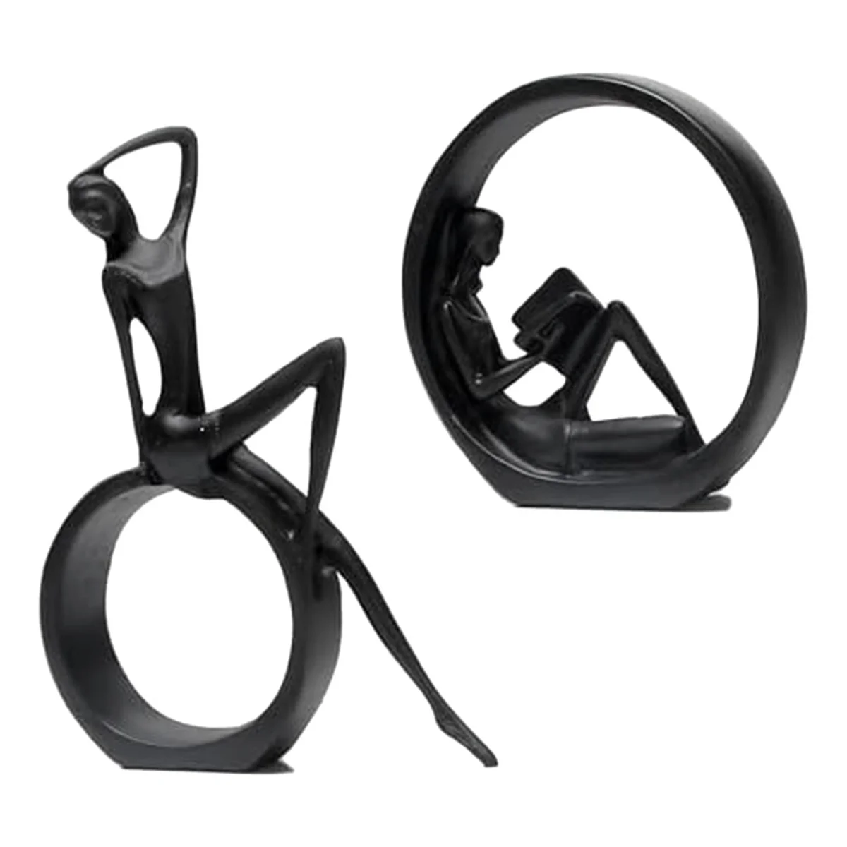 

Статуэтка в современном абстрактном стиле для девушек, Статуэтка из смолы, черные фигурки для дома, офиса, гостиной, стола, настольное украшение