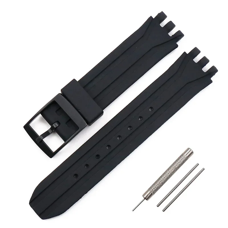 Premium 19mm Silicone Sports Watch Band - Versatile Rubber Strap Replacement