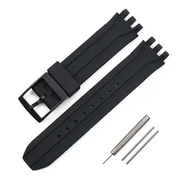 Premium 19mm Silicone Sports Watch Band - Versatile Rubber Strap Replacement - 18mm (Black)