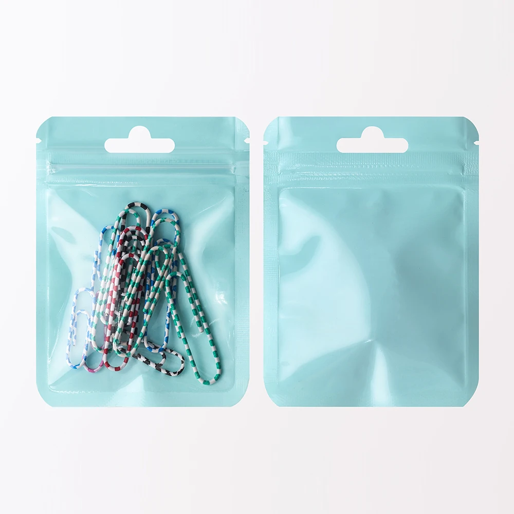 50Pcs Transparent Colorful Plastic Mylar Bags Hair Jewelry Storage Bags Commodity Packaging Self-Sealing