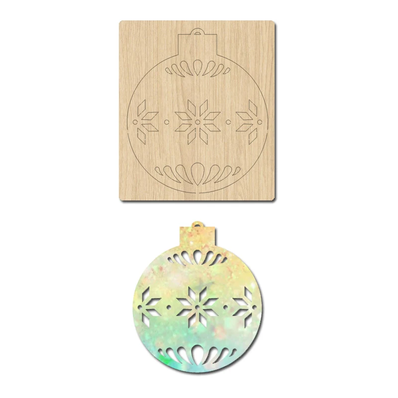 

YM08 Christmas Decoration Christmas Tree Ball Wood Cutting Die, Applicable To Most Machines