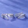 Anime Angel Demon Couple Rings for Women Men Fashion Animal Adjustable Open Ring Promise Matching Couple Ring Party Gifts 2