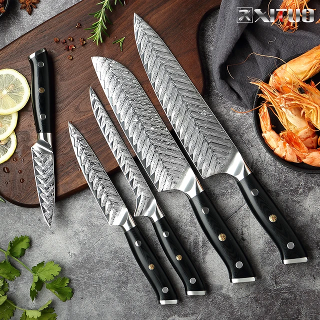 Kitchen Knives Set Japanese Vg10  Damascus Knives Set Grandsharp -  Professional - Aliexpress