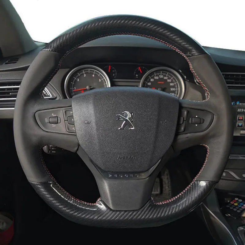 

Чехол рулевого колеса автомобиля оплетка из углеродного волокна для Peugeot 408 2014 2015 чехол для рулевого колеса автомобильные аксессуары