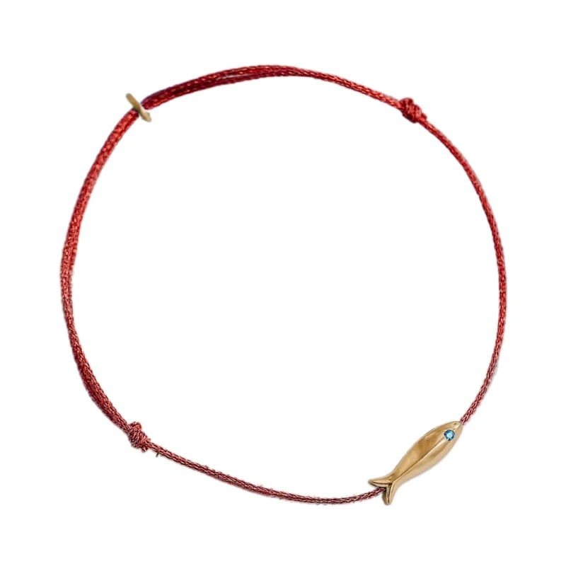 Cuerda de mano de pez pequeño de la suerte ajustable, hilo rojo, pulseras de cuerda de pie para padres e hijos, temporada de regreso a la escuela