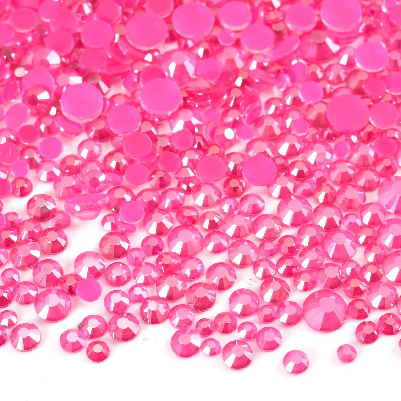 Light Pink GemStone Mix Non-Hotfix Flatback Rhinestones for Nail Art and Garment Decorations