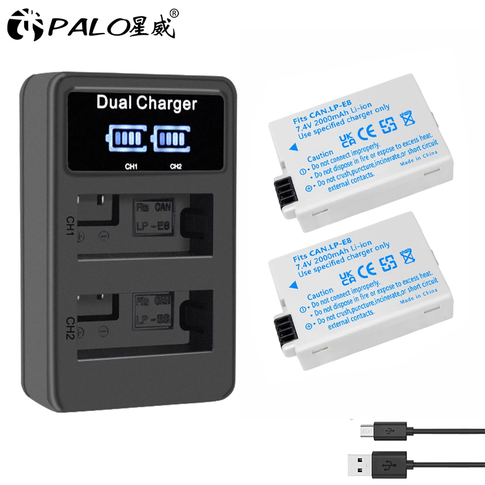 Cityork Lpe8 Lp-E8 Lpe8 Lp E8 Batteria Per Fotocamera 2000Mah Per Canon Eos 550D 600D 650D 700D X4 X5 X6I