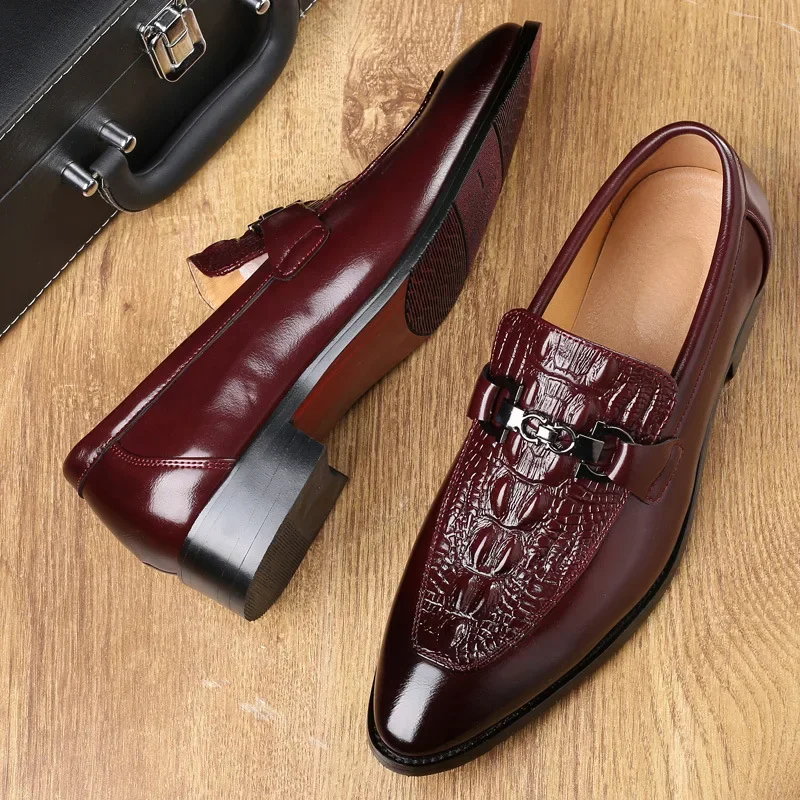 Luxury Men Leather Shoes Leisure Business Office Shoe Monk Dress Wedding Party Genuine Leather