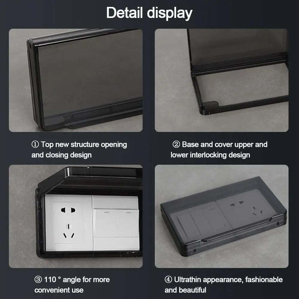 Wall-mounted Switch Protective Cover Self-Adhesive 86 Type Socket Waterproof Box Plastic Electric Plug Cover Bathroom socket protective cover