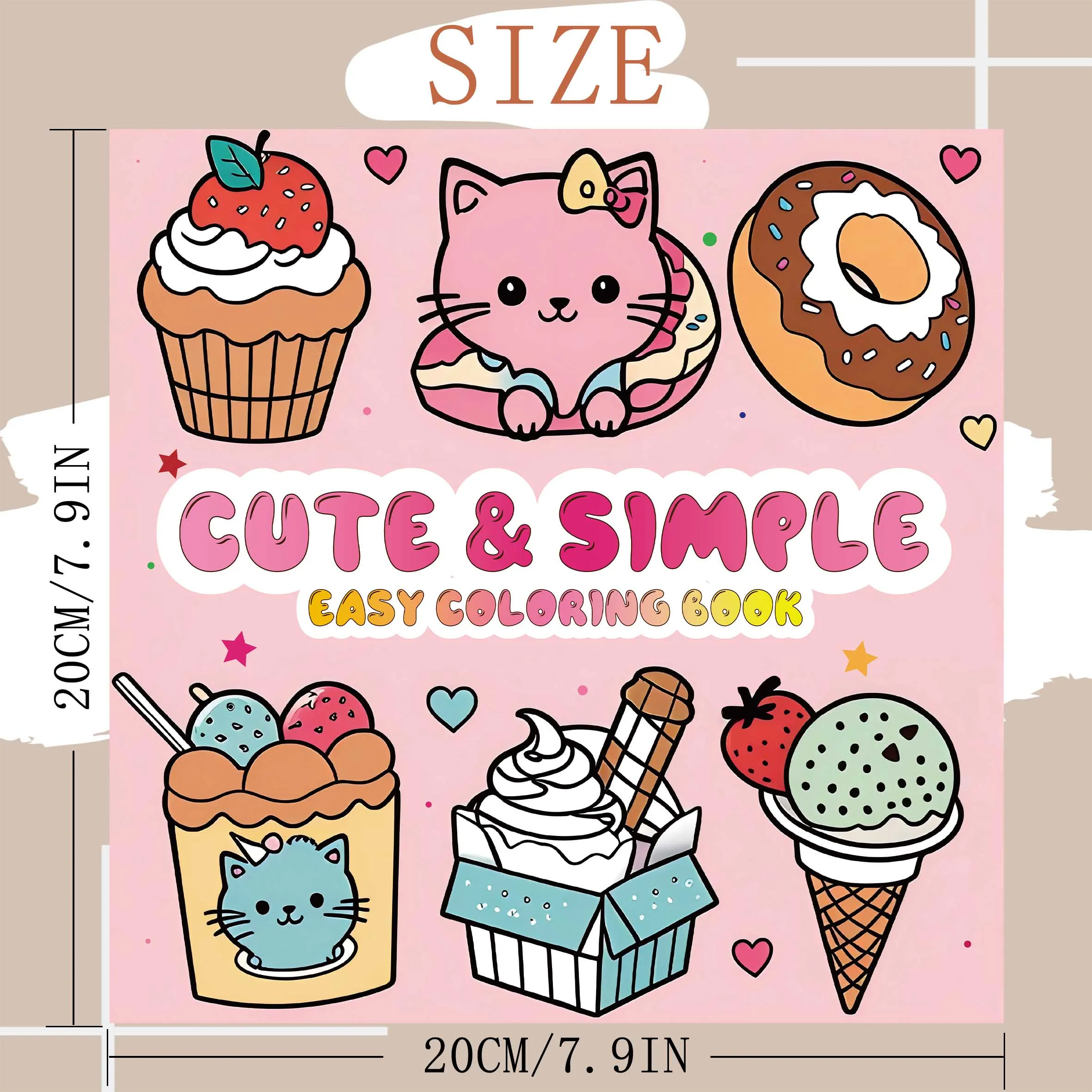 Cute & Simple Easy Coloring Book For Adults And Teens Birthday Party Relieve Stress Kill Time diy Graffiti Painting Drawing 3
