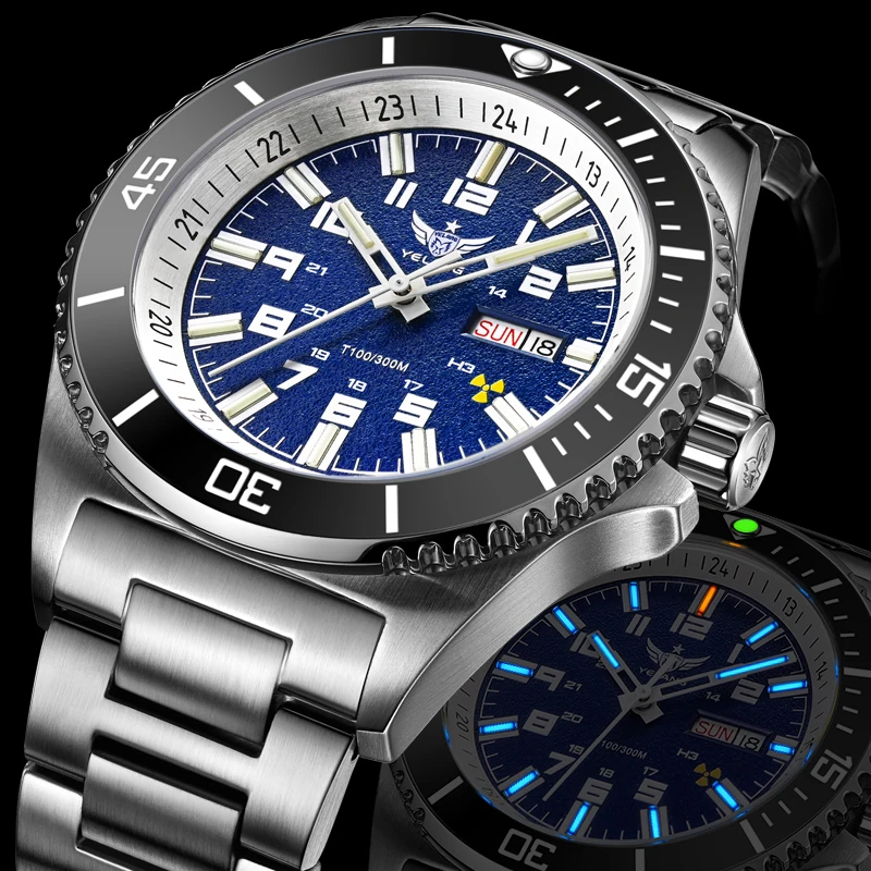 Men Brand Watch 44mm Diver Water Watches Japan 8205 Automatic Mechanical movement Luminous 300M Waterproof mechanical watch diver watch For Yelang V1031