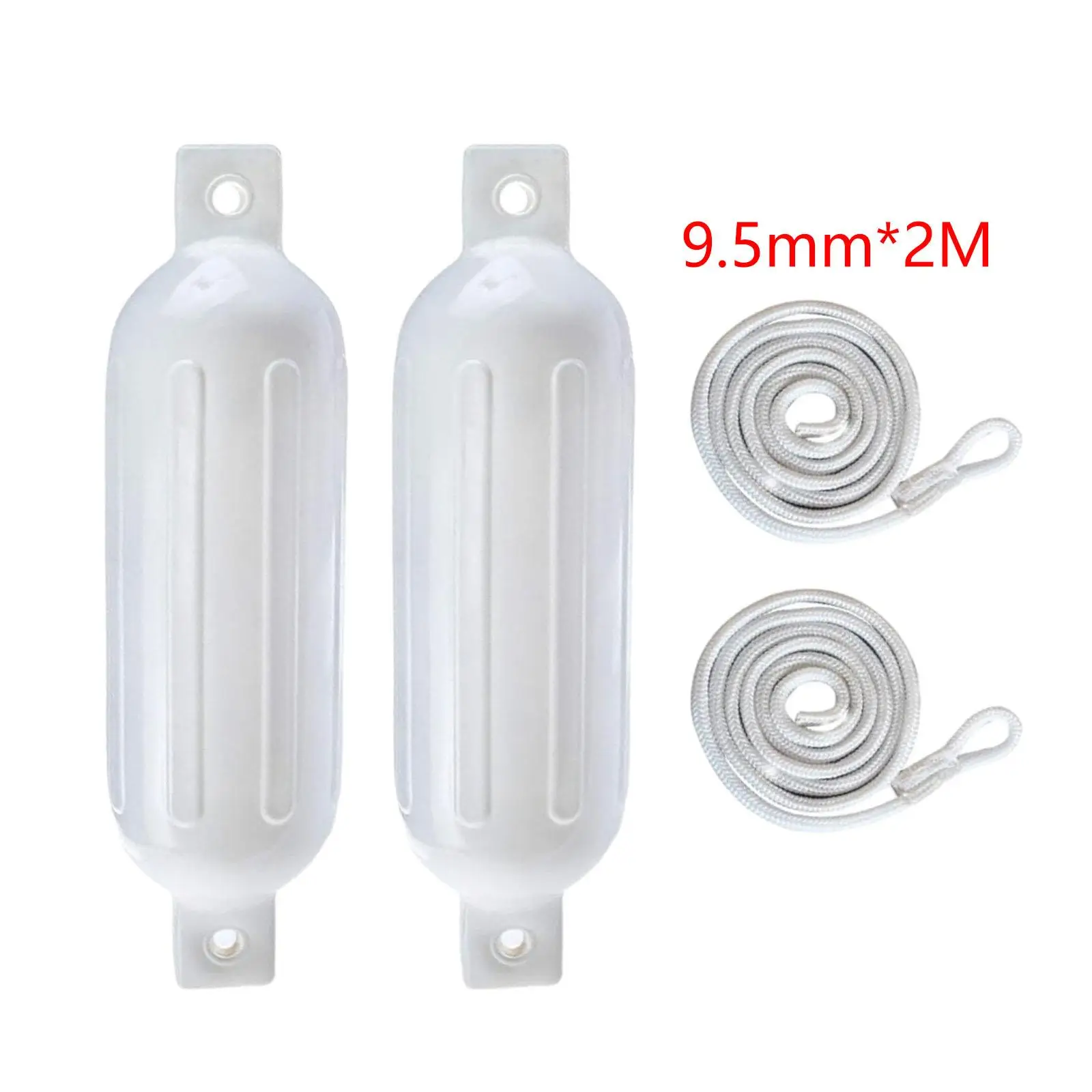 2x Boat Fenders 9.5mm x 2M Ropes Twin Eyes Easy Installation Anti Collision for