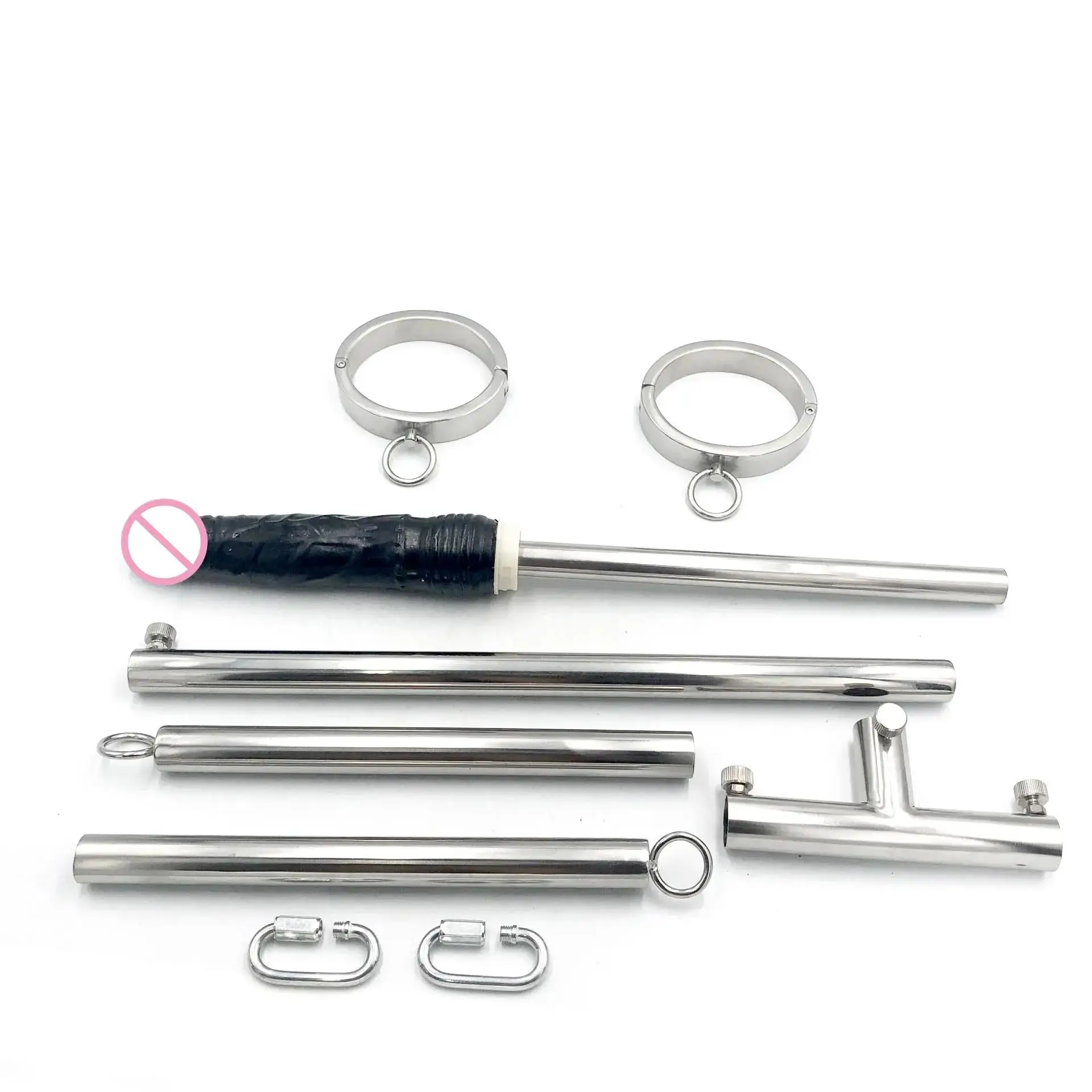 Stainless Steel Adjustable Spreader Bar Open Leg Devices Ankle Cuffs Sex Adults Bondage Dildo Anal Toys BDSM Restraints Plug for