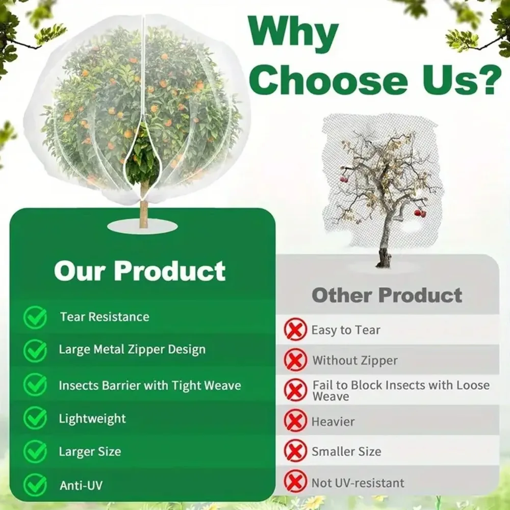 지퍼 드로스트링 식물 곤충 스크린 커버 해충 방제 메쉬 해충 방제 그물 식물 보호 경량 정원 보호 그물