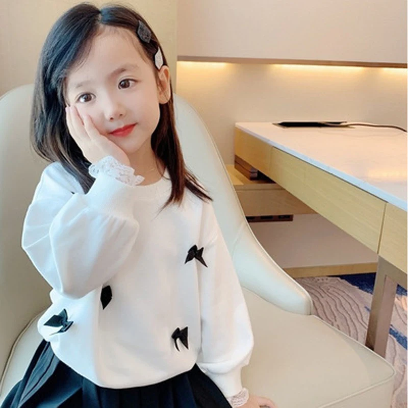 sweatshirt kid from vine Girls' Sweater 2022 New Autumn Tops Children's Clothing Spring  Loose Long Sleeves Clothes Girls Fashion Kids Outfit Girls Coat free children's hoodie sewing pattern