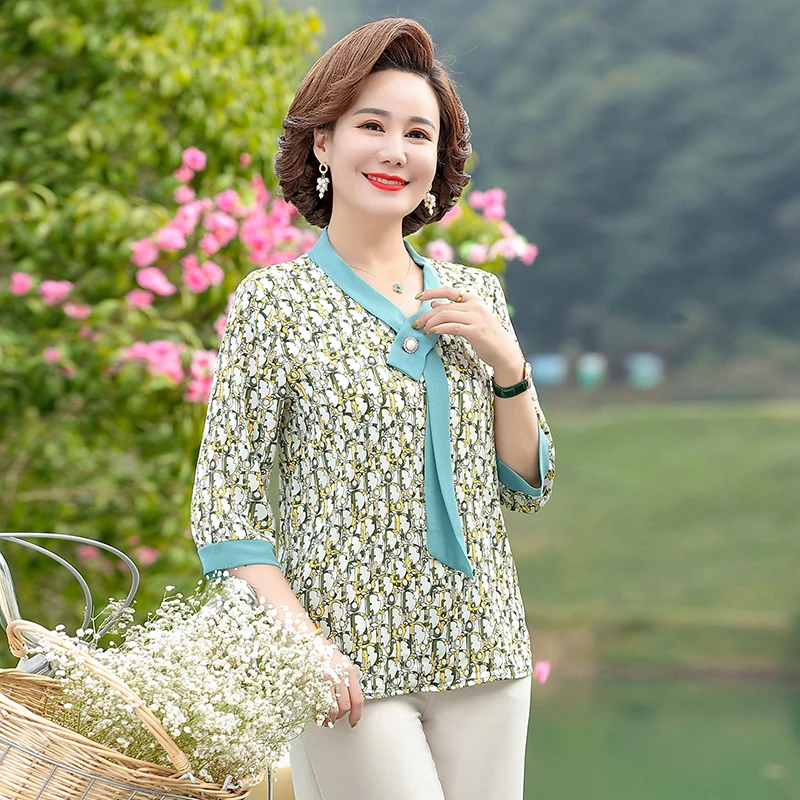 

2022 Summer New Fashion Oversized Printed Ribbon T Shirt Woman O Neck Short Sleeve T-shirt Woman Size 5XL Shirt Women Shirts