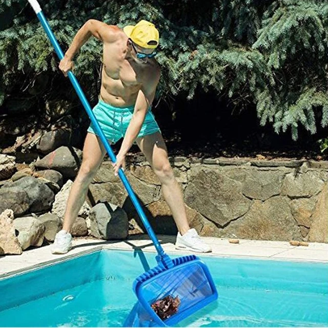 Kék Nagyteljesítményű Nagy Kapacitású Finom Háló Lengő Medence Levél Skimmer A Föld Feletti Karbantartó Medencék - Image 2