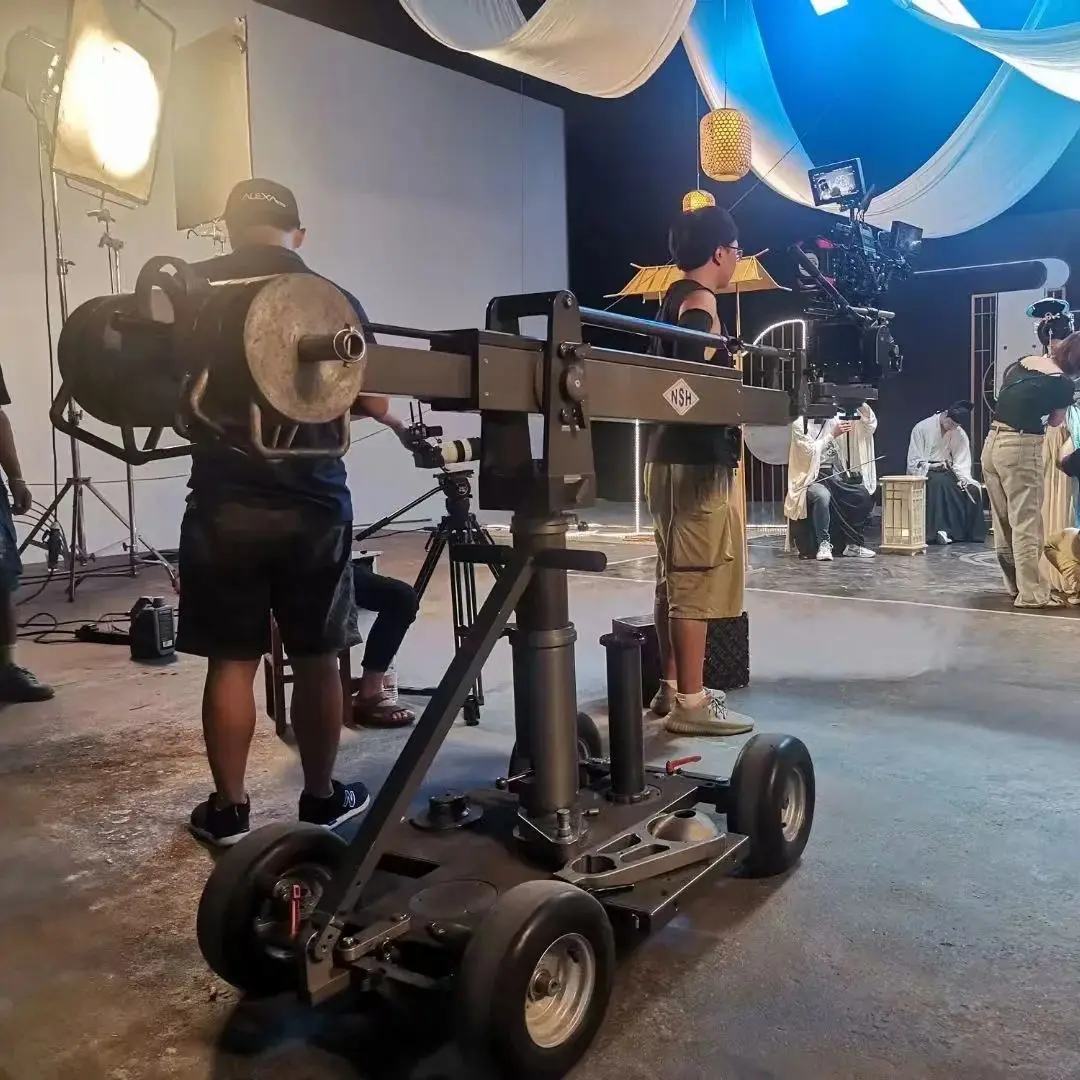 NSH Quad Dolly Trolley Camera Cart Heavy Cine Track Dolly With