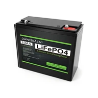 Batterie LiFePO4 12V, 20ah, 30a, BMS, plus de 6000 Cycles pour le stockage d'énergie solaire, vélo électrique, Support d'alimentation extérieur, connexion série 2