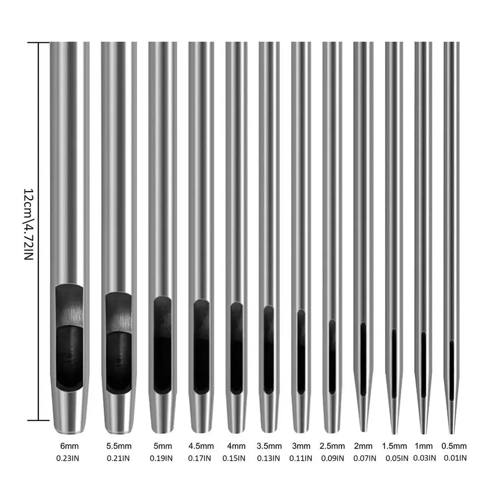 Spc Hole Punch Set 15pcs 0.5-10mm Round Punch Hand Made Leather