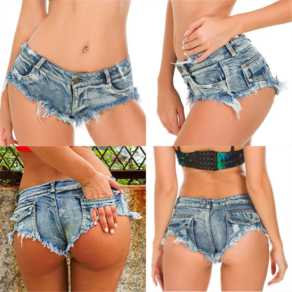 Linvme Women's Sexy Thong Jeans Triangle Low Waist Denim Short Mini Shorts  Hot Pants - Etsy