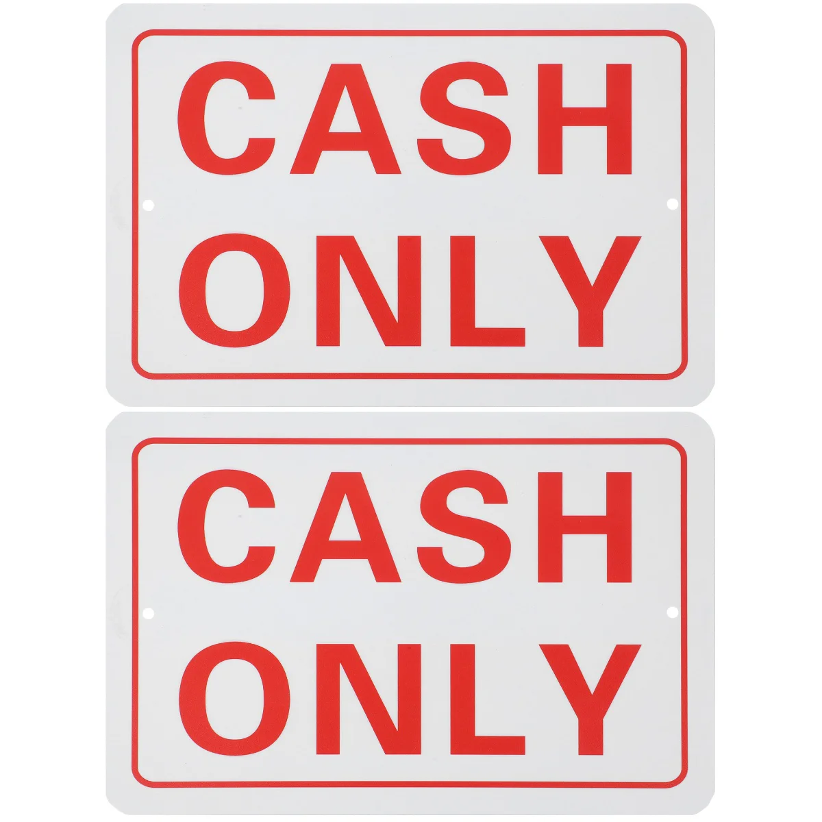 

2 Pieces Cash Sign Emblems Business Cashier Outdoor Accepted Only No Checks Pvc for Shop Office Credit Card