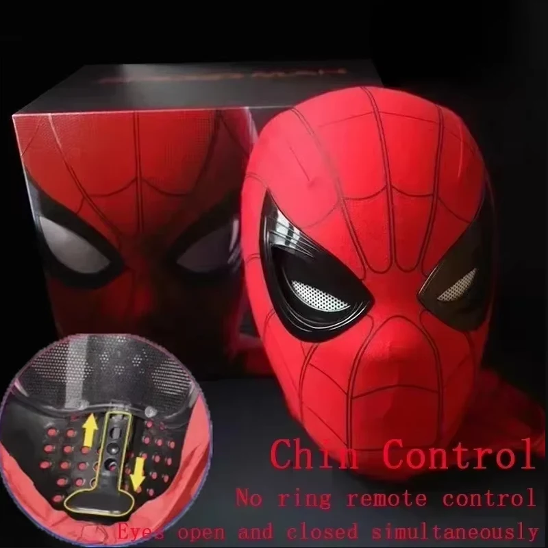Spider Man Can Blink Masks Cosplay Miles Headgear Moving Eyes Model Party Props Elastic Toys Adults Kids HalloweenChristmasGifts