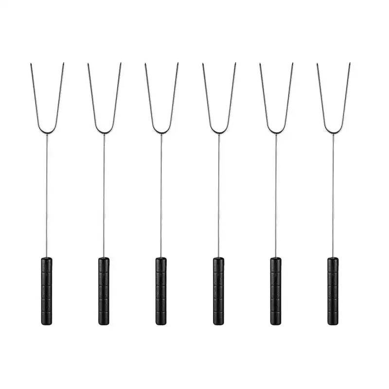 Skewers Sticks Roasting Bbq Fork Meat Barbecue Forks Grill Skewer Stainless Steel Carving Metal Smores Campfire Kebab