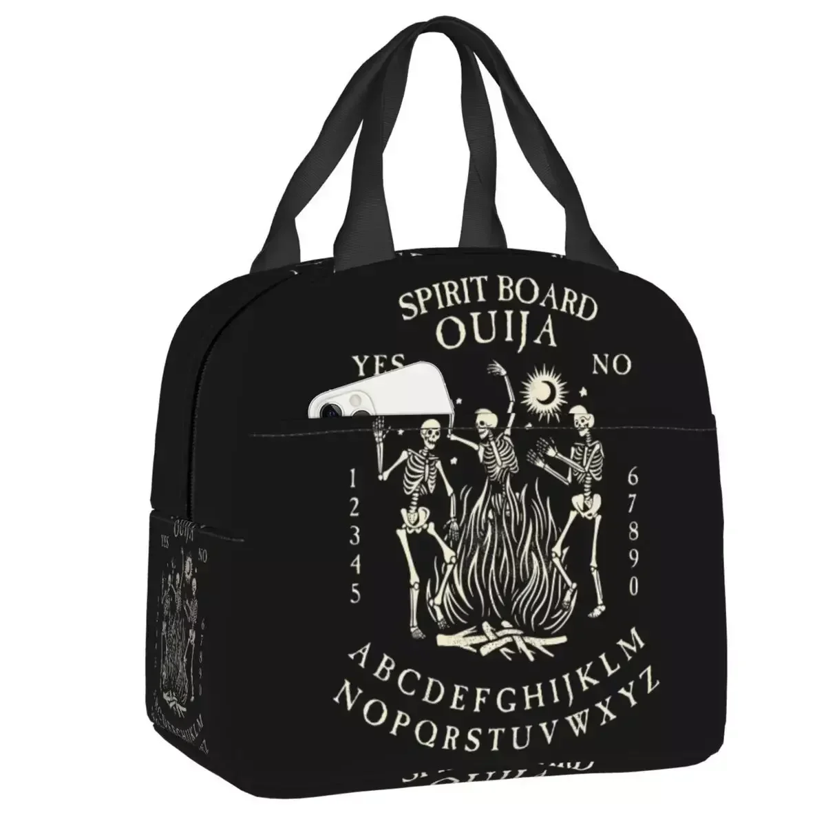 

2024 New Spirit Board Ouija Skeletons Dance Dancing Insulated Lunch Bags For Thermal Cooler Food Lunch Box Kids School Children