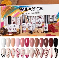 BOZLIN 12 Colors Autumn Winter Nail Art Liner Gel Kit Design For UV/LED Nails Drawing Polish DIY Painting Varnish Line Gel Set 2