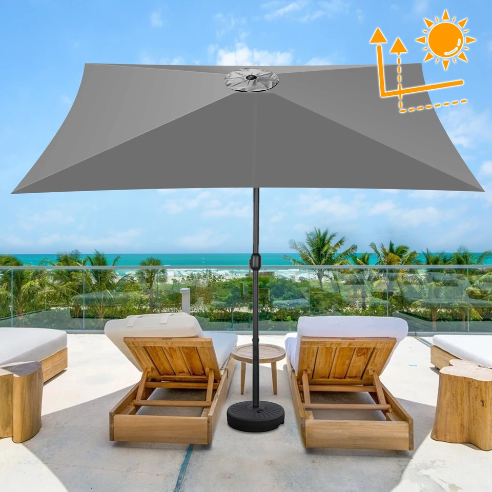 XRDSHY Rivestimento di ricambio per ombrellone, 2,7 m, 6 montanti, protezione UV, copertura per ombrellone impermeabile, ricambio per balcone, giardino, piscina e spiaggia, blu