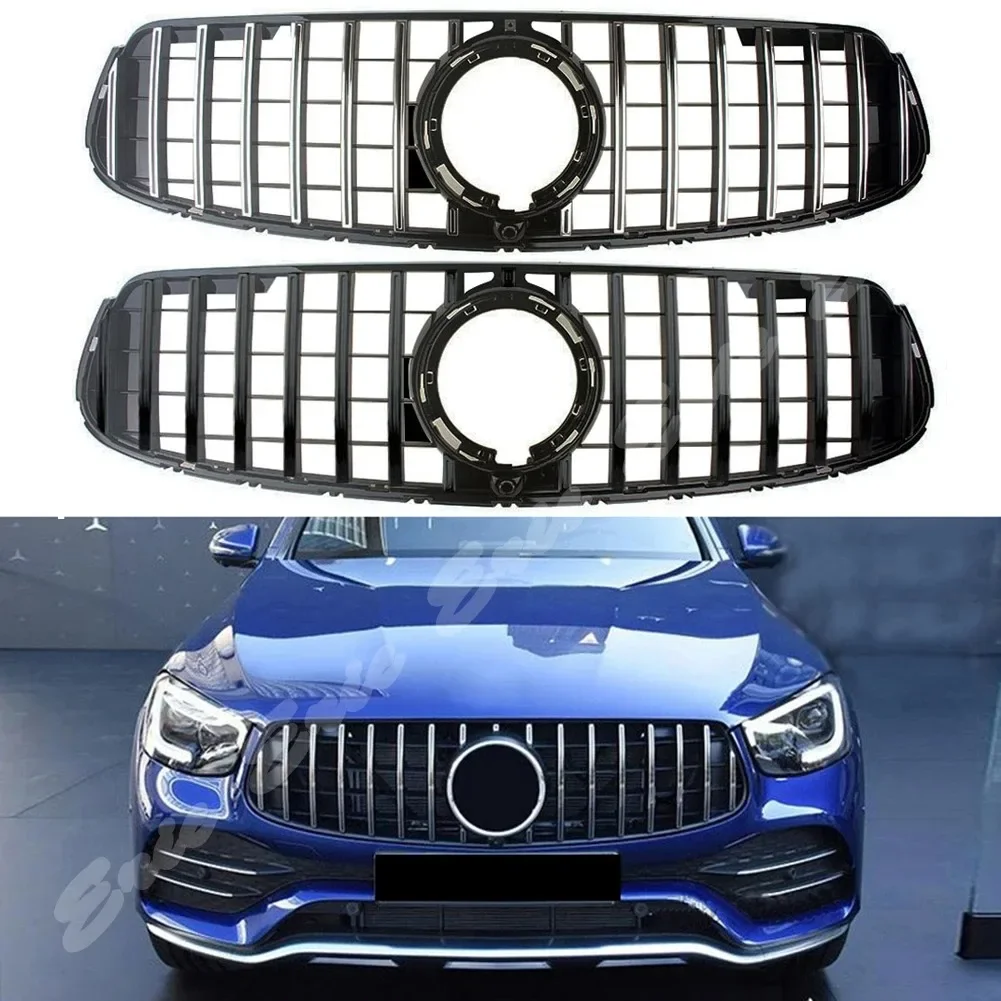 

Car Front Racing Billet Bumper Grilles Upper Facelift Grill Cover For Mercedes Benz X253 W253 GLC Class 2020 2021+ AMG Version