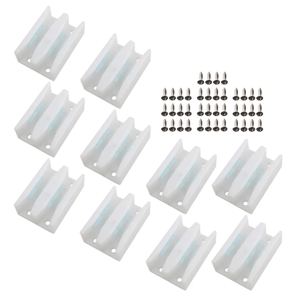 

10 Pcs Bottom Mount Door Guide Bumpers Sliding Shower Blocks Locator Parts Guides for Glass Doors