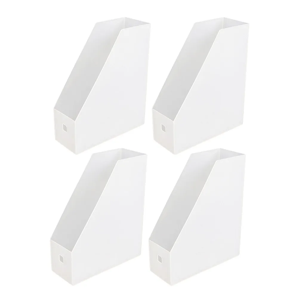 4Pcs 파일 정리 상자 플라스틱 투명 수직 문서 홀더 데스크탑 파일링 시스템 랙 사무실 홈 편지 용지 보관