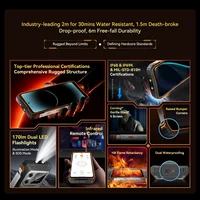 Blackview XPLORE 1 هاتف محمول خارجي، هاتف ذكي متين مقاوم للماء 5G Android 15، شاشة 6.78 بوصة 2.4K، 16 جيجابايت + 512 جيجابايت، 20000 مللي أمبير في الساعة 6