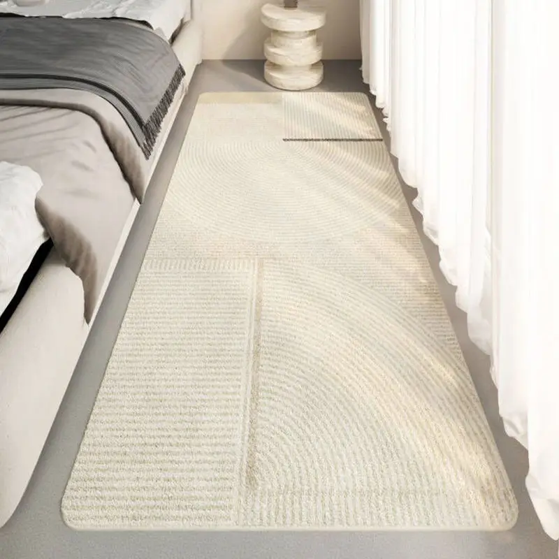 Striped Bedroom Carpet Bedside Rug Living Room Plush Floor Mat For Children