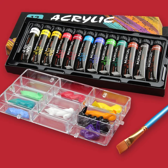 Acrylic Paints Set 12/24 Colors Professional Brush Set 12ml Tubes Artist  Drawing Painting Pigment Hand Painted Wall Paint DIY - AliExpress