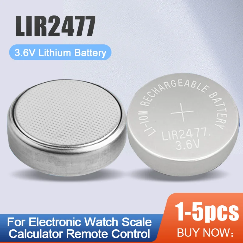 15PCSLIR2477LIR247736VLithiumRechargeableBatteryForWatch