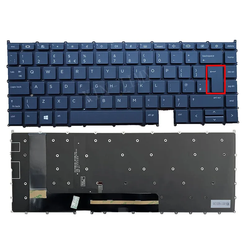 Nuova Tastiera Per Laptop Retroilluminata Nel Regno Unito Per Pc Notebook Hp Elitebook X360 1040 G7/1040 G8 Nero