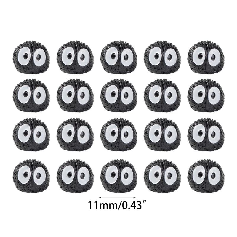 20x Cartoon Mini Coal Ball Black Elves Figurine Flatback Resin Crafts DIY Jewelry Hairwear Embellishment Decor