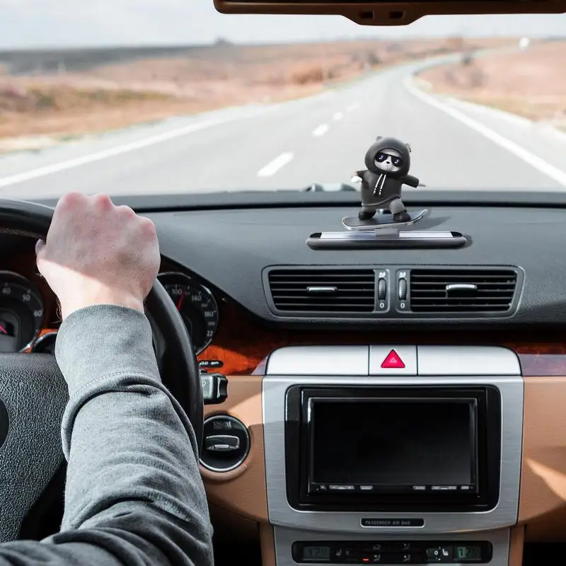 Skateboarding Bear Car Decor Skater Bear auto Interior Decoration Dashboard Ornament Car Accessories for Car Interior Decor